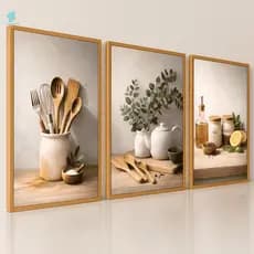 Quadros Decorativos Trio Utensílios de Cozinha Minimalista Moderno Sala Cozinha