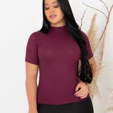 BLUSA BISICA FEMENINO GOLA ALTA  CANELADO