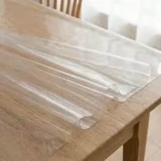 Toalha Plástica Cristal Impermeável Protetor de Mesa Transparente PVC Fácil de Limpar 4 a 10 Lugares