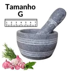 Pilão almofariz G pedra sabão Arte Nativa