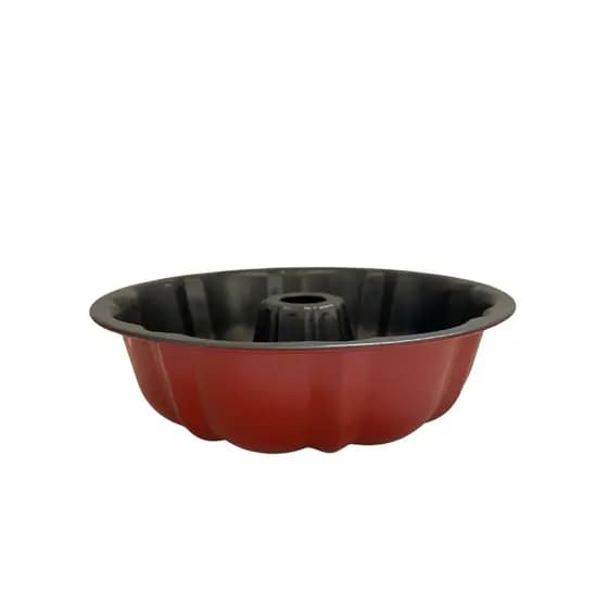 Forma Antiaderente para Pudim Bolo Grande Redonda Forneavel Utensílio de Cozinha Vermelho