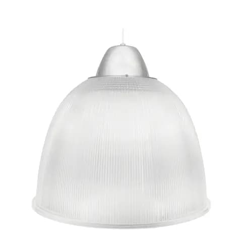 Luminária Pendente Lustres Prismático 16 polegadas E27 canopla de alumínio galpão indústria loja pé direito alto G-light