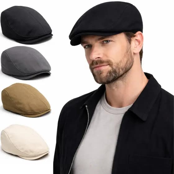 Boina Chapéu Boné Masculino Linho Retro Estilo Italiana Europeu Elegante Ajustável