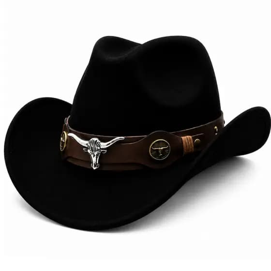 Chapéu Cowboy Country Masculino Feminino Estilo Ocidental Vaqueiro Feltro Clássico
