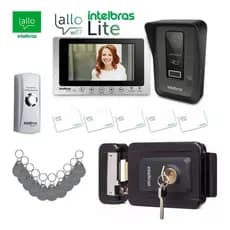 Kit Vídeo Porteiro Wifi Allo Wt7 Lite Botoeira Tag Fechadura **