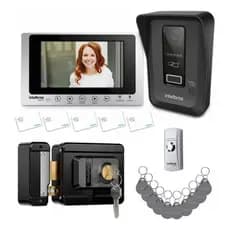 Kit Vídeo Porteiro Wifi Allo Wt7 Lite Botoeira Tag Fechadura