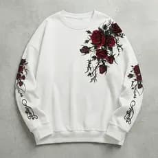 Moletom Streetwear Oversized Gótico Rosas Com Espinhos Unissex Blusa de Frio Inverno Premium Dark Roses