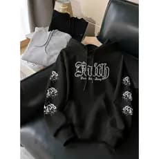 Blusa De Frio Moletom Faith Y2K Cyber Grunge Aesthetic