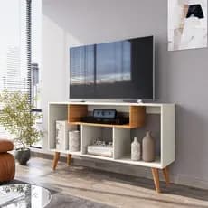 Rack para Sala/ Quarto TV Até 43 Pol. Retro Moderno Zaarah - Várias Cores