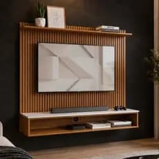 Painel TV 50 Polegadas Siena Ripado Moderno Suspenso Premium - Várias Cores