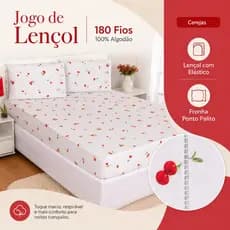 Jogo de Lençol Percal 180 Fios 100% Algodão – Todos os Tamanhos