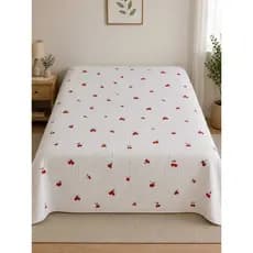 Colcha Cobre Leito Piquet Cama Casal Queen Algodão Estampa Cereja