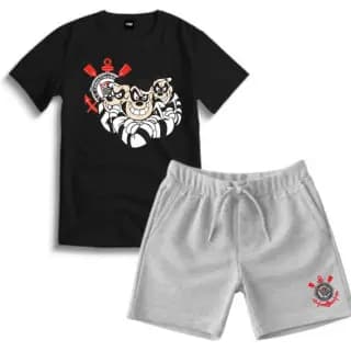 Conjunto infantil Short moletinho camiseta algodão torcida timão