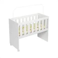 Mini Berço Nina Com Colchão Rodinhas e Suporte de Mosquiteiro