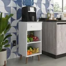 Balcão com Suporte para Galão 20L com Espaço para decorar e gaveta Compacto em MDP