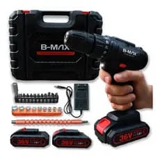 Parafusadeira Furadeira Sem Fio 36v 2 Baterias 340w 1550 Rpm