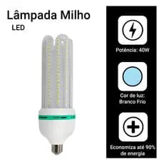 Lâmpada Led 40w Milho 5u Espiga E27 Bivolt Luz Branco Frio