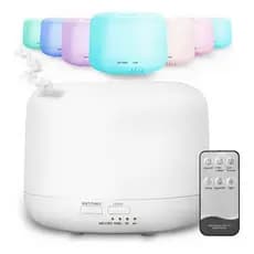 Difusor Aromatizador Umidificador 300ml Ultrassônico Estilo Branco com Led 7 cores com controle