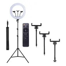 Ring Light Iluminador Anel Luz 36cm 14 Polegadas Com Tripé 2,10m