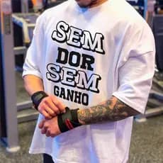 Camiseta Oversized Treino Academia Sem Dor Sem Ganho Confortavel Unissex Blusa Maromba