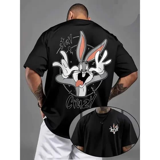 Camiseta Oversized Pernalonga Desenho Confortavel Maromba Premium Algodao Estilosa Blusao Unissex