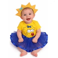 Body Bebê Temático Mesversario Fantasia Infantil  Os Simpsons