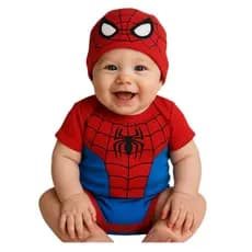 Body Bebê Temático Mesversario  Homem Aranha com ou sem Acessório