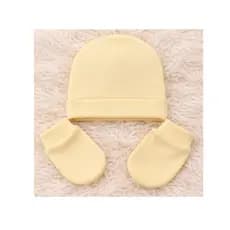 1 kit touca + luva 100% algodão Bebê  de  0 a 4 Meses  Diversas Cores