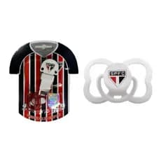 Kit infantil times Brasileiros (Chupeta + Prendedor de chupetas) Redondo Convencional