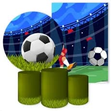Kit 5 pecas Capas para Painéis e cilindros Sublimados Tema Futebol