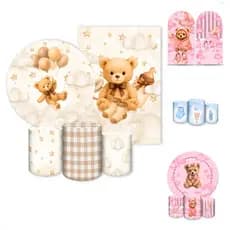 Kits Capas Sublimadas para Festa Baby Shower Tema Chá de Bebe Revelaçao