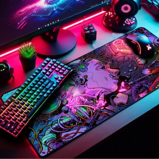 Mouse Pad Gamer Extra Grande 90x40cm Borda Costurada Estampa Cenários, Games e Animes