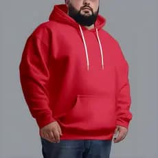 Blusa Moletom Slim Básico Plus Size com Capuz Canguru Algodão