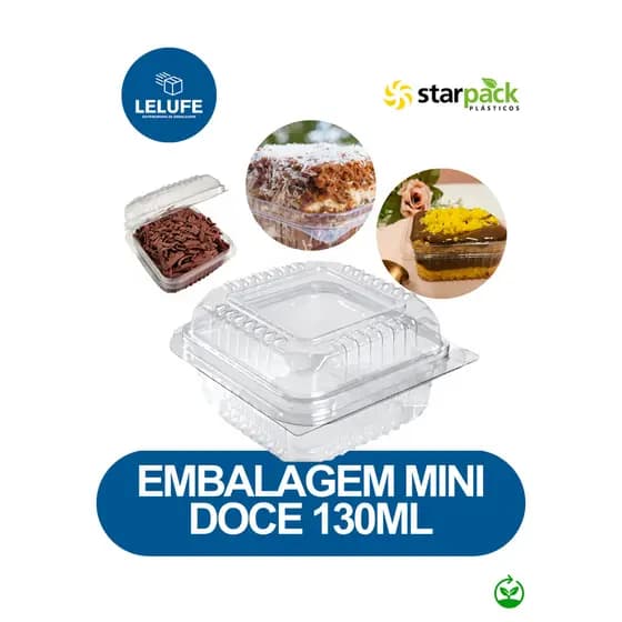 10~100 Embalagem Mini Doce/torta 130ml Quadrada doces, mousse, pave, sobremesas 100 conjutos