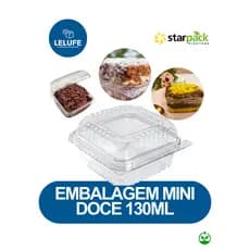 10~100 Embalagem Mini Doce/torta 130ml Quadrada doces, mousse, pave, sobremesas 100 conjutos