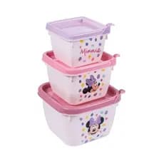 Kit 3 Potes Lanche Armazenar papinha Infantil bebê Plasutil Potinhos Para Baby Kit de Pote Papinha MInnie ou Mickey Baby