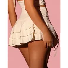 Short Saia Babado Tendência Feminina