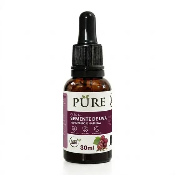 Óleo Vegetal Semente De Uva 100% Puro Natural 30ml