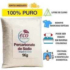 Percarbonato 100% Puro para limpeza em geral, clareador de roupas Alto poder de Limpeza ALVEJANTE