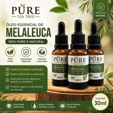 Kit 3 Óleo Essencial de Melaleuca 100% Puro Tea Tree 30ml Cada - Com Conta Gotas