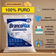 Percarbonato De Sódio 2KG Alvejante sem cloro Tira Manchas 100% Puro limpeza, clareador