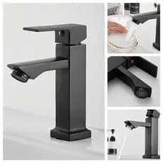 Torneira Inox  Bacia Do Banheiro Único Água Fria Torneira Reta orneira banheiro lavabo luxo inox preta 1/2 cuba