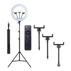 18 polegadas 46CM Ring Light Iluminador Com Suporte 3 Celulares e Tripe 2.1M
