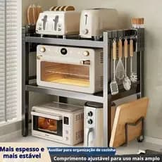 Rack Para Forno De Micro-Ondas Suporte Retrátil 2/3 Camadas Prateleiras e Racks Expansível De Armazenamento De Cozinha