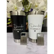 Kit 2 Copos Térmicos para Padrinho e Madrinha Personalizado
