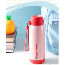 Tupperware garrafa térmica rosa com canudo 510ml