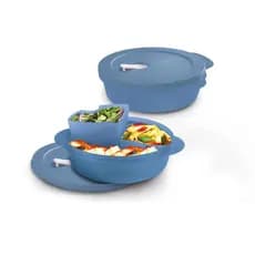 Tupperware Marmita Cristalwave Com Divisórias e bandeja removível 900ml