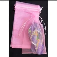 Kit Com 10 Unidades Saco Organza Rosa Tamanho 20x35 Pra Colocar Chinelos. Entregar Imediata.