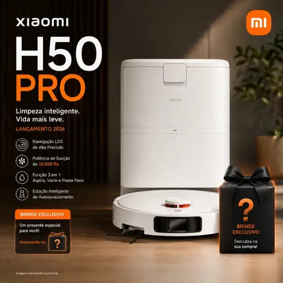 Robô Aspirador Xiaomi H50 Pro 15.000PA Potência e Inteligência (PARA ALGUNS ESTADOS NÃO ENVIAMOS Leia a descrição)