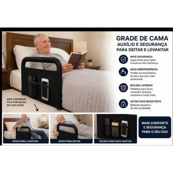 Grade  de Cama IDOSO REFORÇADA Apoio Segurança Cama